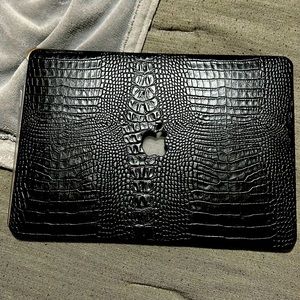 Chic Geeks black faux crocodile MacBook case